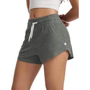 imageODODOS Womens Performance Shorts Ultra Soft Stratum Tech Mid Rise Relaxed Shorts with Pocket 3quot Inseam Moisture WickingSmoke Heather