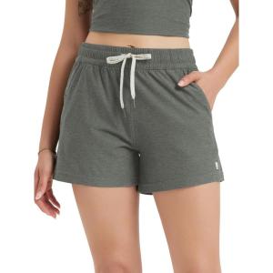 imageODODOS Womens RelaxedFit Shorts Ultra Soft Stratum Tech Mid Rise Shorts with Pocket 35quot InseamMoisture Wicking UPF 50Smoke Heather