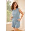 imageODODOS Modal Soft Sleeveless Shirts for Women Crew Neck Yoga Tee Summer Flowy Workout Tank TopsBlue Fog