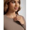 imageODODOS Womens Double Layer Long Sleeve TShirts UltraSoft Lightweight Basic Tee Crew Neck Slim Fit TopChocolate Malt