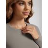 imageODODOS Womens Double Layer Long Sleeve TShirts UltraSoft Lightweight Basic Tee Crew Neck Slim Fit TopDesert Taupe