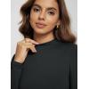 imageODODOS Womens Double Layer Mock Neck Long Sleeve TShirts UltraSoft Lightweight Basic Tee Slim Fit TopBlack