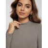 imageODODOS Womens Double Layer Mock Neck Long Sleeve TShirts UltraSoft Lightweight Basic Tee Slim Fit TopDesert Taupe