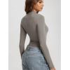 imageODODOS Womens Double Layer Mock Neck Long Sleeve TShirts UltraSoft Lightweight Basic Tee Slim Fit TopDesert Taupe