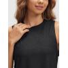 imageODODOS Womens Performance Tank Ultra Soft Stratum Tech Sleeveless Tee Shirts High Crew Neck Pullover TopBlack Heather