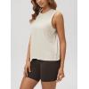 imageODODOS Womens Performance Tank Ultra Soft Stratum Tech Sleeveless Tee Shirts High Crew Neck Pullover TopMilkweed Heather
