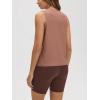 imageODODOS Womens Performance Tank Ultra Soft Stratum Tech Sleeveless Tee Shirts High Crew Neck Pullover TopTamarind Heather
