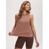 imageODODOS Womens Performance Tank Ultra Soft Stratum Tech Sleeveless Tee Shirts High Crew Neck Pullover TopTamarind Heather