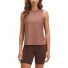 imageODODOS Womens Performance Tank Ultra Soft Stratum Tech Sleeveless Tee Shirts High Crew Neck Pullover TopTamarind Heather