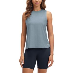 imageODODOS Womens Performance Tank Ultra Soft Stratum Tech Sleeveless Tee Shirts High Crew Neck Pullover TopDusty Blue Heather