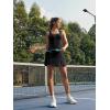 imageODODOS Womens Front Slit Tank Dress with Separate Shorts and Built in Bra Cloud Feeling Square Neck Mini Tennis DressBlack