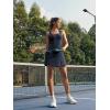 imageODODOS Womens Front Slit Tank Dress with Separate Shorts and Built in Bra Cloud Feeling Square Neck Mini Tennis DressDeep Navy