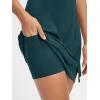 imageODODOS Womens Front Slit Tank Dress with Separate Shorts and Built in Bra Cloud Feeling Square Neck Mini Tennis DressForest Teal