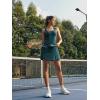 imageODODOS Womens Front Slit Tank Dress with Separate Shorts and Built in Bra Cloud Feeling Square Neck Mini Tennis DressForest Teal