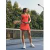 imageODODOS Womens Front Slit Tank Dress with Separate Shorts and Built in Bra Cloud Feeling Square Neck Mini Tennis DressOrange Red