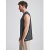 imageODODOS Mens Muscle Tee  Stratum Tech Performance Tank Ultra Soft Moisture Wicking UPF 50 Sleeveless ShirtsCharcoal Heather