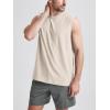 imageODODOS Mens Muscle Tee  Stratum Tech Performance Tank Ultra Soft Moisture Wicking UPF 50 Sleeveless ShirtsEcru Heather