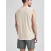 imageODODOS Mens Muscle Tee  Stratum Tech Performance Tank Ultra Soft Moisture Wicking UPF 50 Sleeveless ShirtsEcru Heather