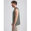 imageODODOS Mens Muscle Tee  Stratum Tech Performance Tank Ultra Soft Moisture Wicking UPF 50 Sleeveless ShirtsSmoke Heather