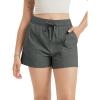 imageODODOS Womens Athletic Shorts 35 High Waisted Lightweight Ripstop Quick Dry Workout Running Casual Shorts with PocketsCharcoal