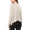 imageODODOS Long Sleeve Tee for Women with Thumb Hole Athletic Gym Workout Crop Tops Yoga ShirtsAbalone Beigewashed