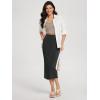 imageODODOS Modal Soft Midi Skirt for Women Back Slit High Waist Casual Long Pencil Skirts with PocketsBlack