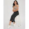 imageODODOS Modal Soft Midi Skirt for Women Back Slit High Waist Casual Long Pencil Skirts with PocketsBlack