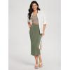 imageODODOS Modal Soft Midi Skirt for Women Back Slit High Waist Casual Long Pencil Skirts with PocketsDark Sage