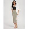 imageODODOS Modal Soft Midi Skirt for Women Back Slit High Waist Casual Long Pencil Skirts with PocketsKhaki