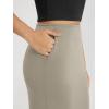 imageODODOS Modal Soft Midi Skirt for Women Back Slit High Waist Casual Long Pencil Skirts with PocketsKhaki