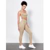 imageODODOS Tummy Control Compression Leggings for Women 25quot  28quot High Waist Workout Running Yoga PantsBeige
