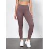 imageODODOS Tummy Control Compression Leggings for Women 25quot  28quot High Waist Workout Running Yoga PantsPurple Taupe