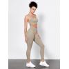 imageODODOS Tummy Control Compression Leggings for Women 25quot  28quot High Waist Workout Running Yoga PantsShaker Beige