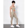imageODODOS Tummy Control Compression Leggings for Women 25quot  28quot High Waist Workout Running Yoga PantsShaker Beige