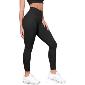 imageODODOS Tummy Control Compression Leggings for Women 25quot  28quot High Waist Workout Running Yoga PantsBlack