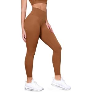 imageODODOS Tummy Control Compression Leggings for Women 25quot  28quot High Waist Workout Running Yoga PantsCaramel