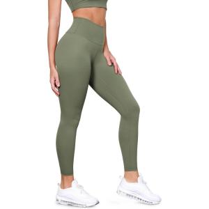 imageODODOS Tummy Control Compression Leggings for Women 25quot  28quot High Waist Workout Running Yoga PantsDark Olive