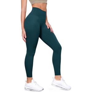 imageODODOS Tummy Control Compression Leggings for Women 25quot  28quot High Waist Workout Running Yoga PantsForest Teal