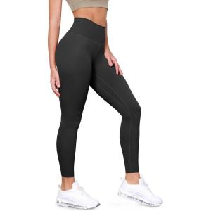 imageODODOS Tummy Control Compression Leggings for Women 25quot  28quot High Waist Workout Running Yoga PantsOnyx Black