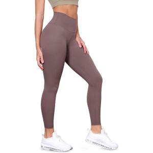 imageODODOS Tummy Control Compression Leggings for Women 25quot  28quot High Waist Workout Running Yoga PantsPurple Taupe