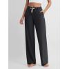 imageODODOS Womens Straight Leg Pants Ultra Soft Stratum Tech Relaxed Casual Pajama Lounge Pants with Pockets2931quot InseamBlack Heather