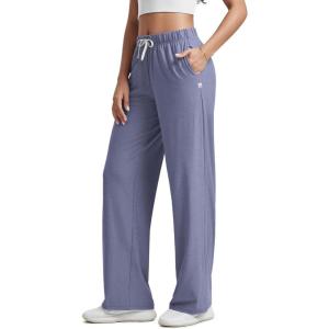 imageODODOS Womens Straight Leg Pants Ultra Soft Stratum Tech Relaxed Casual Pajama Lounge Pants with Pockets2931quot InseamCosmic Heather