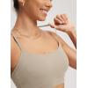 imageODODOS Cloud Feeling Y Racerback Sports Bra for Women Wirefree Padded Strappy Yoga BraDark Beige