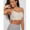 imageODODOS Cloud Feeling Y Racerback Sports Bra for Women Wirefree Padded Strappy Yoga BraEcru Heather