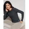 imageODODOS Womens Long Sleeve Performance TShirts  Ultra Soft Stratum Tech Crew Neck Tee UPF 50 Essential TopCharcoal Heather