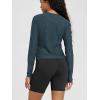 imageODODOS Womens Long Sleeve Performance TShirts  Ultra Soft Stratum Tech Crew Neck Tee UPF 50 Essential TopNavy Heather