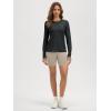 imageODODOS Womens Long Sleeve TShirt  Ultra Soft Stratum Tech Performance Top UPF 50 Breathable Crew Neck PulloverBlack Heather