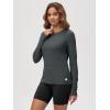 imageODODOS Womens Long Sleeve TShirt  Ultra Soft Stratum Tech Performance Top UPF 50 Breathable Crew Neck PulloverCharcoal Heather