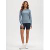 imageODODOS Womens Long Sleeve TShirt  Ultra Soft Stratum Tech Performance Top UPF 50 Breathable Crew Neck PulloverDusty Blue Heather