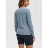 imageODODOS Womens Long Sleeve TShirt  Ultra Soft Stratum Tech Performance Top UPF 50 Breathable Crew Neck PulloverDusty Blue Heather